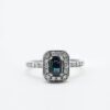 Blue Rectangular Halo Ring ring 06 a